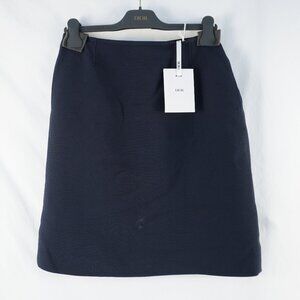Dior Knee-Length Wool Blend Straight Skirt In Navy Women's Size EU 40 - NWD